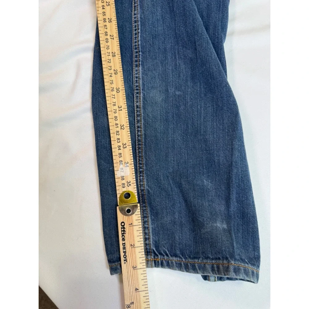 Kimes Ranch‎ Jeans Mens 36x38 Blue Cal Straight Leg Made in USA Distressed Denim